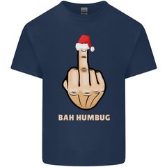 Bah Humbug Finger Flip Funny Christmas Rude Mens Light Cotton T-Shirt