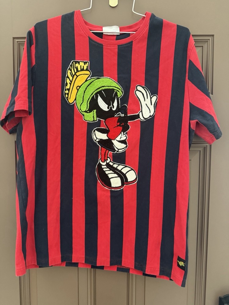 Space Jam Stripe Tribute T-Shirt Vintage Edition Marvin the Martian Size 2XL