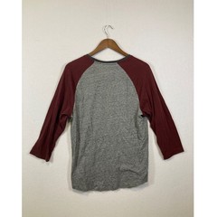 Old Navy Mens Grey Burgundy Brooklyn Raglan Baseball T Shirt Size M