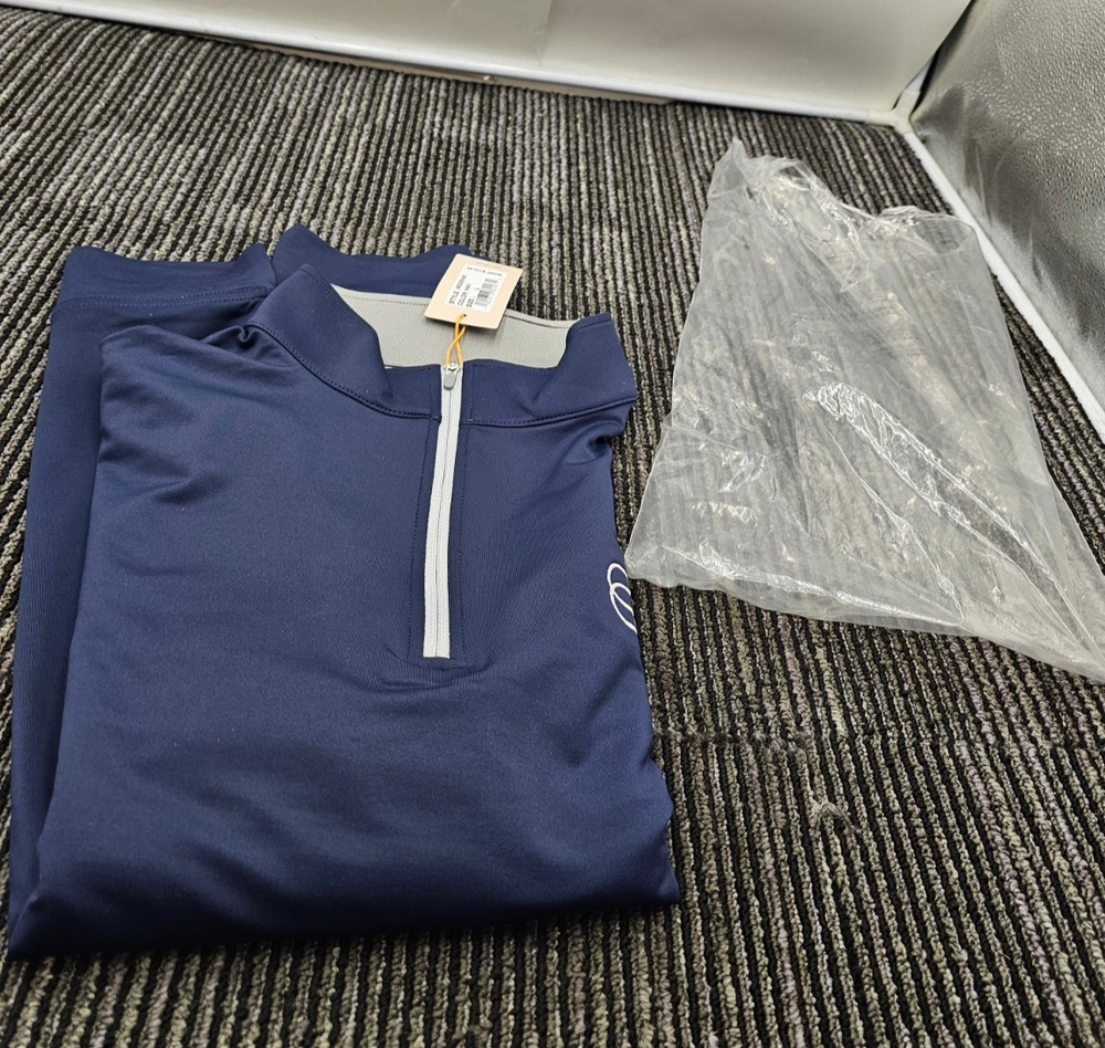 PETER MILLAR Perth Performance Quarter-Zip Men’s Size L Navy Customers Bank