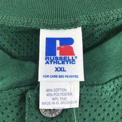 Vintage Russell Athletic Shirt Mens 2XL Forest Green Short Sleeve Henley Jersey