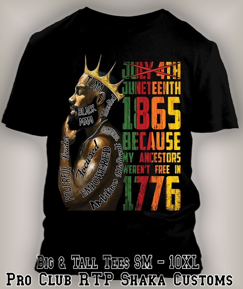Juneteenth History Black King Men’s Tee Shirt Graphic Big & Tall 8X Greystone T