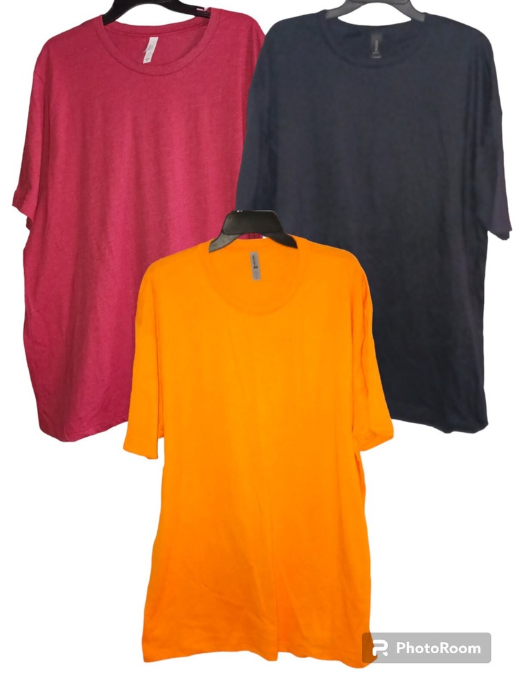 NWOT 3 Men’s 3XL T-Shirts, Orange, Red and Black, Gildan, NextLevel, BellaCanvas