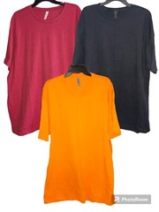 NWOT 3 Men’s 3XL T-Shirts, Orange, Red and Black, Gildan, NextLevel, BellaCanvas