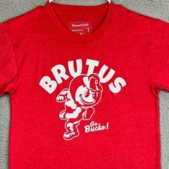 Ohio State Buckeyes Homefield T-Shirt Mens Small Red Brutus The Buckeye Crewneck