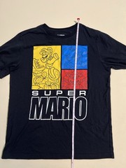 Super Mario T-Shirt Charcoal Graphics Size XL (14/16) Very Good