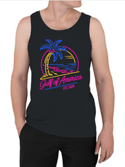 Neon Tropical Paradise Illustration Men’s Tank Top