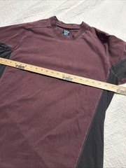 KUHL Shirt Mens Large Burgundy Red Gray Long Sleeve Organic Cotton Crewneck Tee