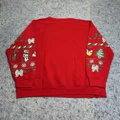 Vintage Holiday Time Christmas Sweatshirt USA Teddy Bears XL Red Ugly Sweater