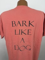 Vintage Bar Shirt Mens Large Faded Salmon Pink Dog T-shirt Funny Tee Distressed
