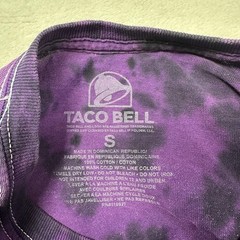 Taco Bell Purple Tie Dye Trippy Psychedelic Employee Cheesy Taco T-Shirt Mens S