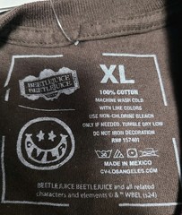 CVLA x Beetlejuice Astrid Mens Tee Dark Brown Size XL New With Tags