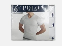 3 POLO RALPH LAUREN S M L XL SLIM FIT COTTON BLACK WHITE BLUE V NECK T SHIRTS