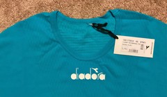 New DIADORA Testimonial BLUE Crew Neck Short Sleeve Men’s Tennis Court Shirt XL