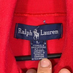 Ralph Lauren Mens Turtleneck Long Sleeve Shirt Red Cotton Pony Logo Large L