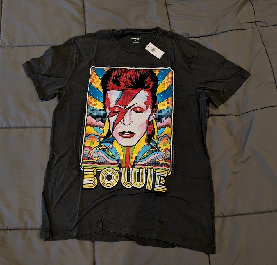 DAVID BOWIE T Shirt Black Grey Size M Medium Men Women NEW Aladdin Sane