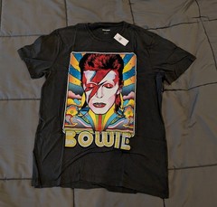 DAVID BOWIE T Shirt Black Grey Size M Medium Men Women NEW Aladdin Sane