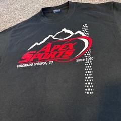 Apex Sports Black T-Shirt Colorado Springs Cotton Blend Men’s Size Large Motor