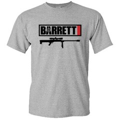 BARRETT Ammunition Guns Firearms Logo Men’s Gray T-Shirt S-3XL