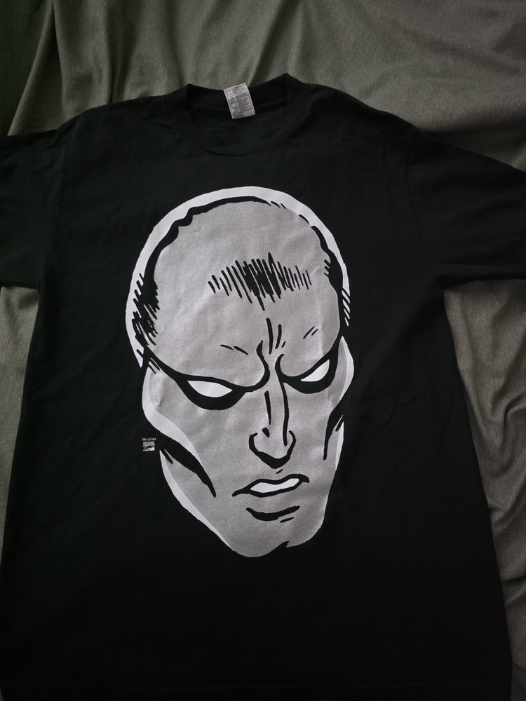Marvel Legends Super Rare Silver Surfer Big Head T Shirt Size Medium