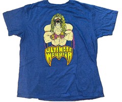 WWE Legends Ultimate Warrior Men’s Blue T-shirt – NWT