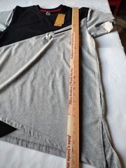 Bleecker Mercer T shirt Men M Gray Black Casual Colorblock Retro Asymmetrical