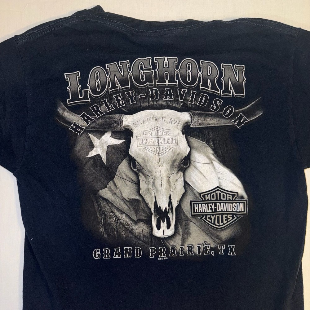 Harley-Davidson Longhorn Skull T-Shirt Grand Prairie TX
