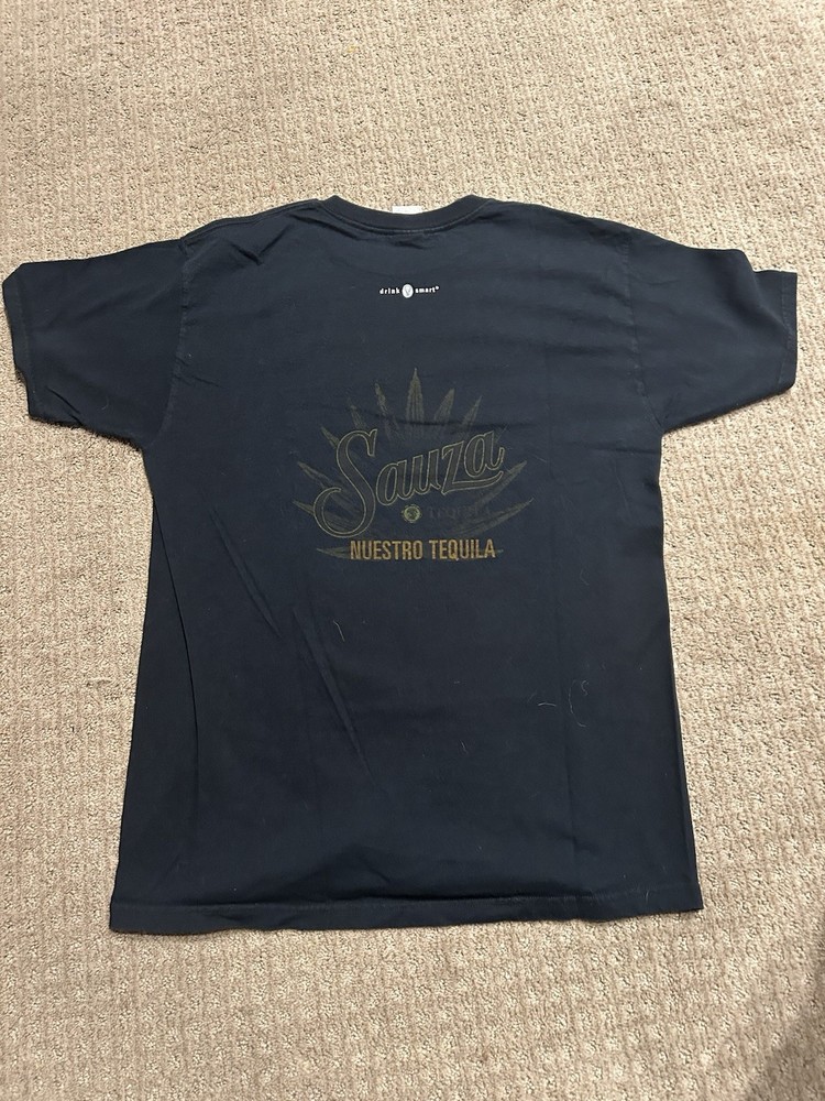 Vintage Tequila T-shirt Size Large Souza Black Liquor Drinking Y2K 90s