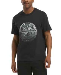 Reebok Men’s Regular Fit Short Sleeve Graphic Hoopwear T-Shirt, Black, L