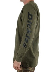 Dickies Men’s T-Shirt Long Sleeve Logo Print Heavyweight Crew Neck 100% Cotton