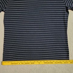 Banana Republic T Shirt Mens Large Blue Striped Short Sleeve Crew Neck Casual