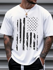 Men’s American Flag Graphic T-Shirt Patriotic USA Casual Summer Tee