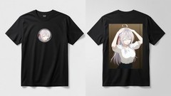White Hair Red Ribbon Anime Girl Black Gildan T-Shirt