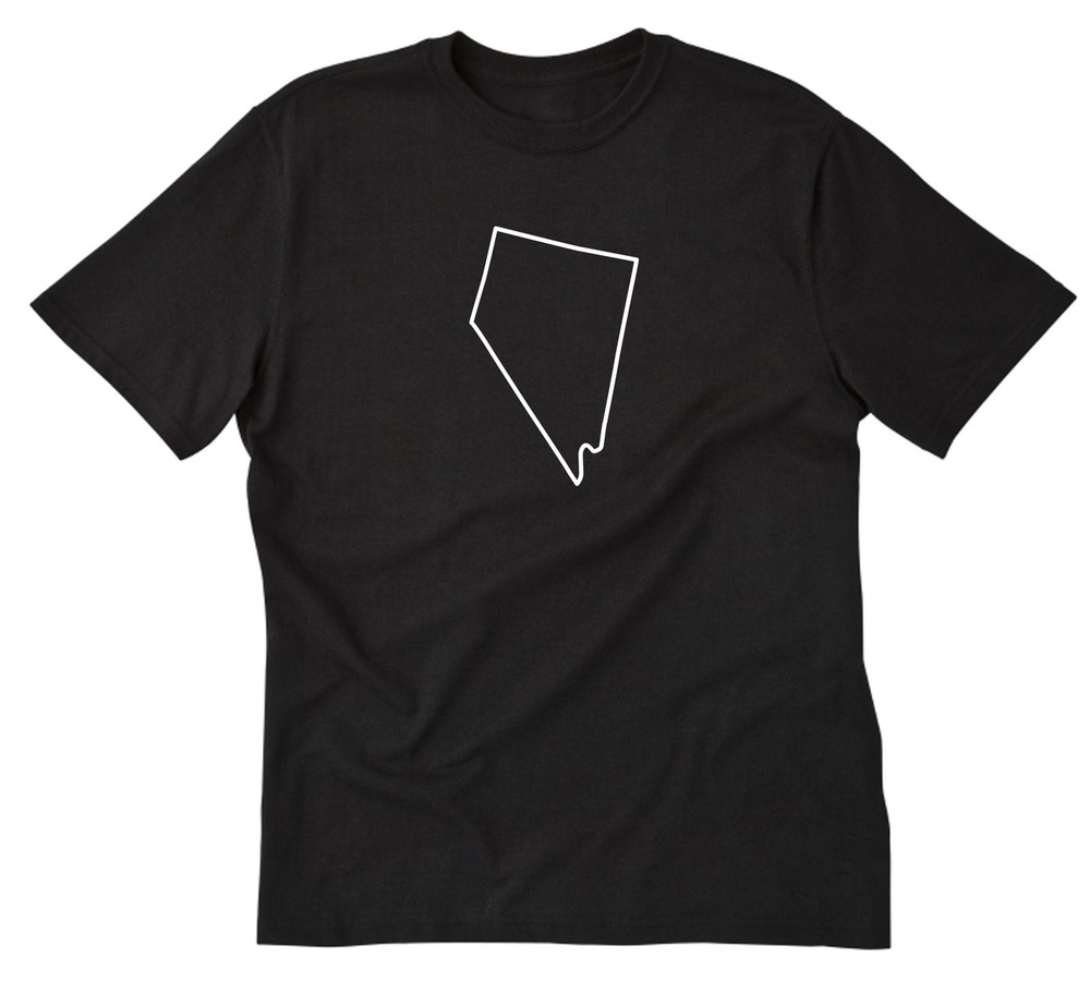 Nevada Outline T-Shirt State Shirt Cotton Place Name Vacation Moving Away