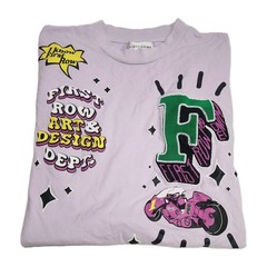 FIRST ROW Art & Design Department Lavender Embroidered / Graphic T-shirt Sz LG