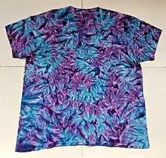 *New* 2XL – Sm Handmade Tie Dye, Blue Raspberry Cruncht Crinkle, Crew or V-Neck