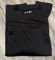 Alleson Athletic Men’s Black Stretch Polyester Crew Neck Short Sleeve T-Shirt 3X