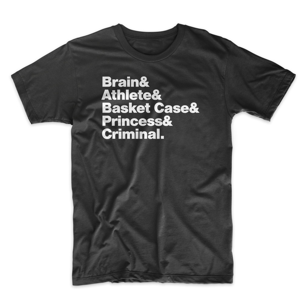 Breakfast Club T-Shirt. On Black, White, Gray or Red Soft Cotton. 80’s Movie Tee