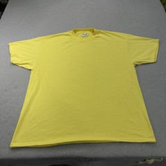 VINTAGE Hanes Shirt Mens XL Yellow 50/50 Single Stitch Blank Heavyweight 90s