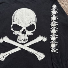 Fashion Victim Skulls Long Sleeve Black/White T-Shirt 1991 Large Single Stitch