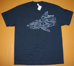Alstyle Mens XL Tribal Shark Graphic Kauai Hawaii Classic Black T Shirt New NWT