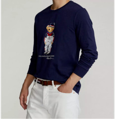 Polo Ralph Lauren Mens Navy Team USA Polo Bear Olympic T Tee Shirt Sweater NWT