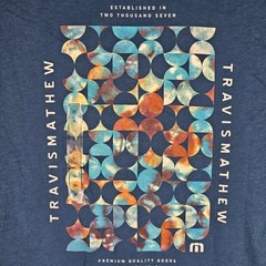 Travis Mathew T-Shirt Mens XL Blue Return Ticket Graphic Short Sleeve A42234