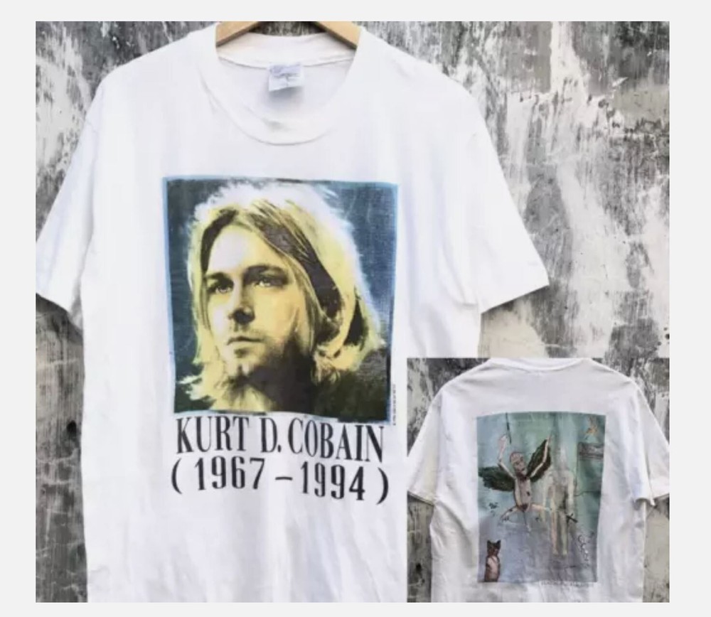 Vintage Memorial Kurt Cobain 1967-1994 Shirt Double Sides Unisex