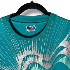 Vintage 80s Hanes Fifty-Fifty Abstract Silver Foil Graphic T Shirt Large