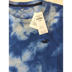 Hollister Must-Have Collection Blue Tie Dye Men’s XS NWT Curved Hem