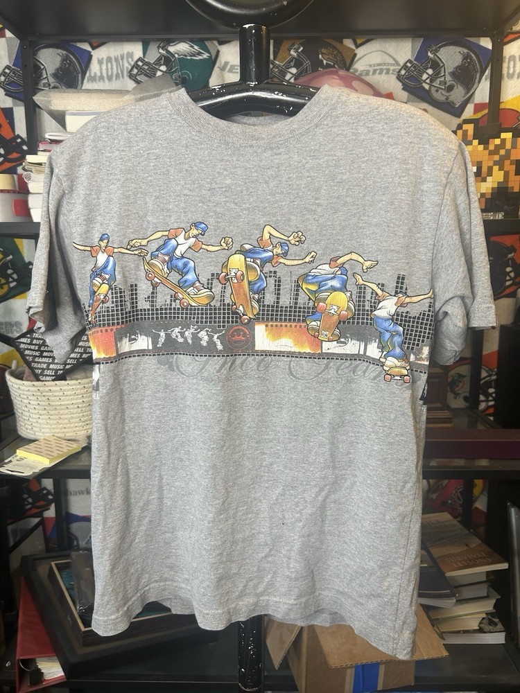 Rare VTG JNCO Skateboard Wraparound Tee Tagged Large Measures Medium Skater Y2K
