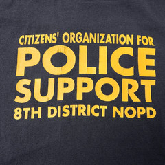 New Orleans COPS 8th District NOPD Police Support T-Shirt Mens Large Black Y2K