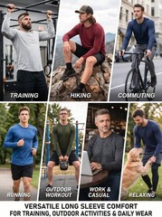 6 Pack Men’s Quick Dry Long Sleeve Shirts UPF 50+ UV Sun Protection SPF Moist…