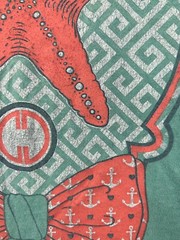 Comfort Collection T Shirt Adult L Green Starfish Bowtie Crew Tee Cotton Mens